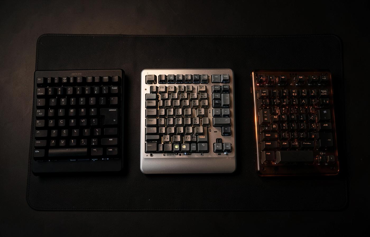 Limited DMD keyboard editions arranged on a dark deskmat